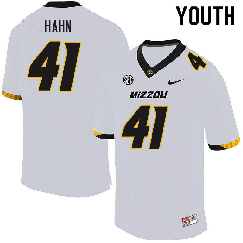 Youth #41 Zach Hahn Missouri Tigers College Football Jerseys Sale-White - Click Image to Close